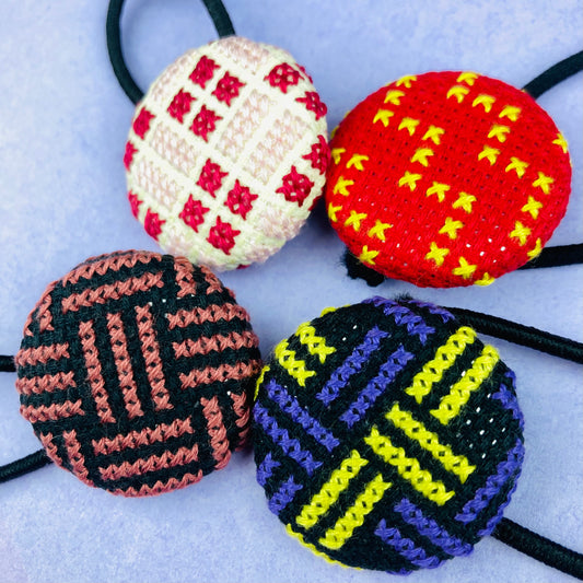 刺繡入りヘアゴム