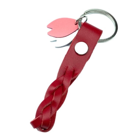 !【本革】!メッシュキーホルダー桜
