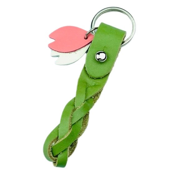 !【本革】!メッシュキーホルダー桜