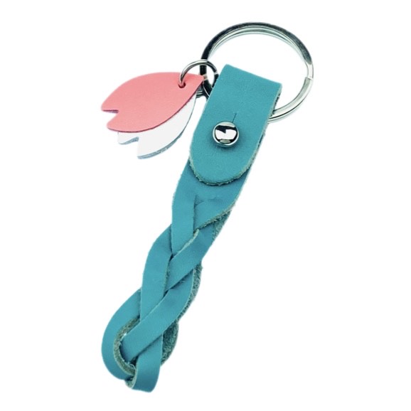 !【本革】!メッシュキーホルダー桜